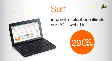 Surf internet + t&eacute;l&eacute;phone illimit&eacute; sur PC + la TV d'orange sur PC