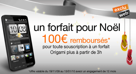 100&euro; rembours&eacute;s pour toute souscription &agrave; un forfait Origami plus &agrave; partir de 3h