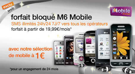 forfait bloqu&eacute; M6 mobile &agrave; partir de 19.99&euro;