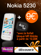 Nokia 5230 &agrave; 9&euro; avec le forfait bloqu&eacute; M6 Mobile &agrave; partir de 19,90&euro;/mois