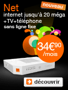 Net internet + TV + t&eacute;l&eacute;phone &agrave; 34,90&euro;/mois