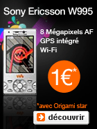 Sony Ericsson W995 gris 1€ avec Origami star